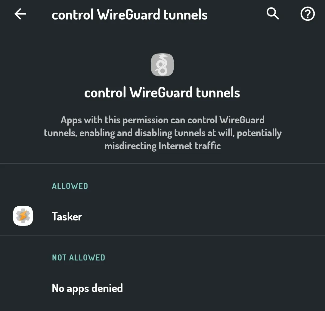 Tutorial: Wireguard and the Tasker integration