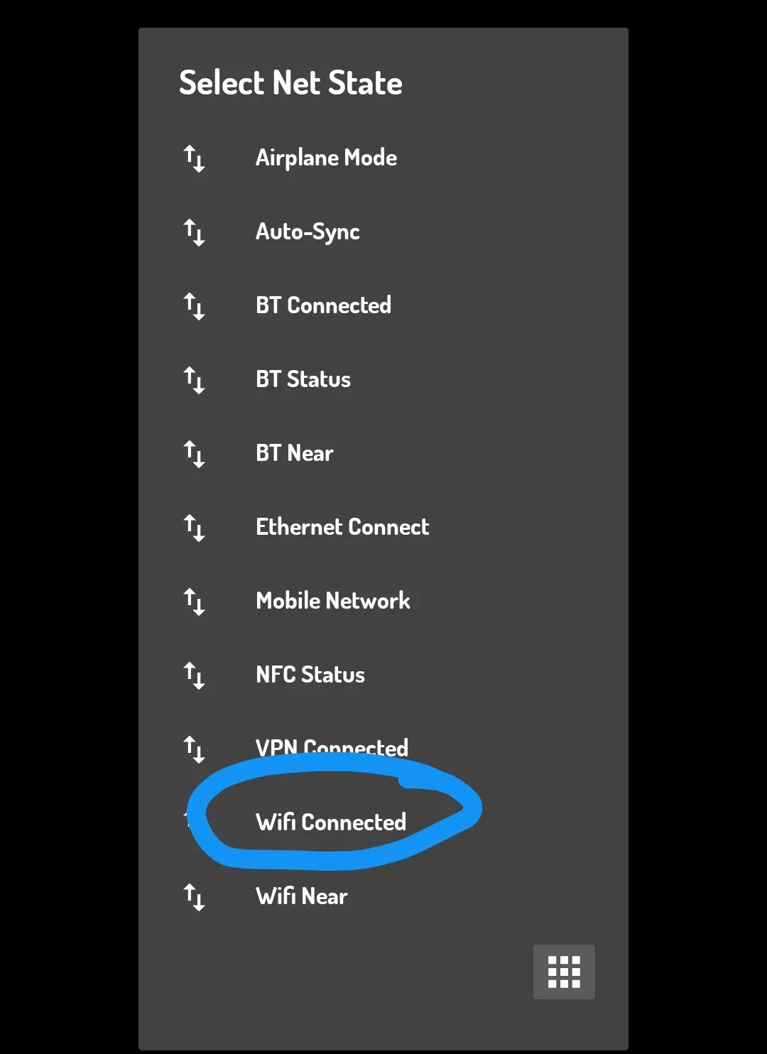 Tasker: Net - Wifi Connected